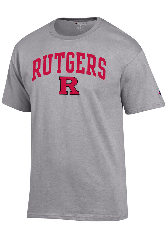 Champion Rutgers Scarlet Knights Grey Arch Mascot Short Sleeve T Shirt