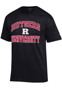 Champion Rutgers Scarlet Knights Black Number One Short Sleeve T Shirt