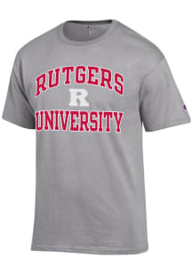 Champion Rutgers Scarlet Knights Grey Number One Short Sleeve T Shirt