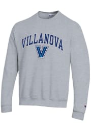 Champion Villanova Wildcats Mens Grey Arch Mascot Long Sleeve Crew Sweatshirt