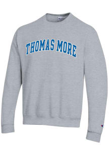 Champion Thomas More Saints Mens Grey Twill Powerblend Long Sleeve Crew Sweatshirt