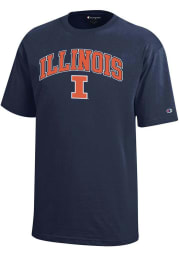 Champion Illinois Fighting Illini Youth Navy Blue Arch Mascot Short Sleeve T-Shirt