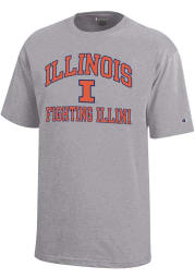 Champion Illinois Fighting Illini Youth Grey #1 Design Short Sleeve T-Shirt