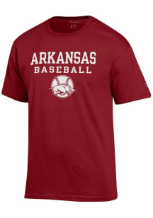 Champion Arkansas Razorbacks Cardinal Baseball Short Sleeve T Shirt