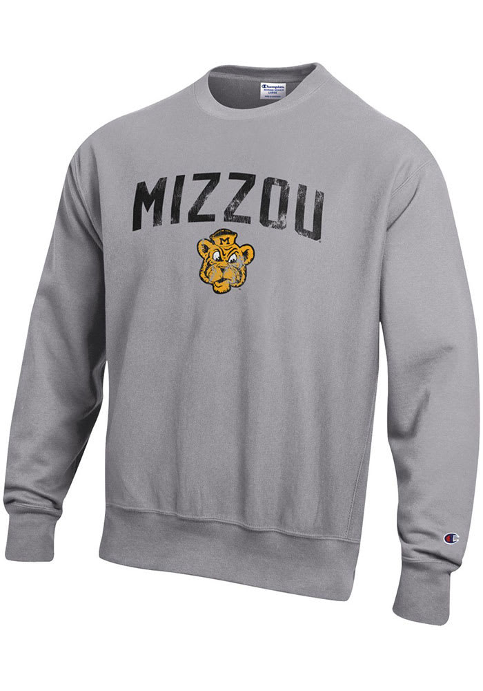 Champion Missouri Tigers Mens Charcoal Reverse Weave Long Sleeve Crew Sweatshirt