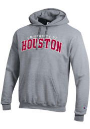 Champion Houston Cougars Mens Grey Twill Powerblend Long Sleeve Hoodie