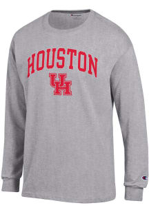 Champion Houston Cougars Grey Arch Mascot Long Sleeve T Shirt