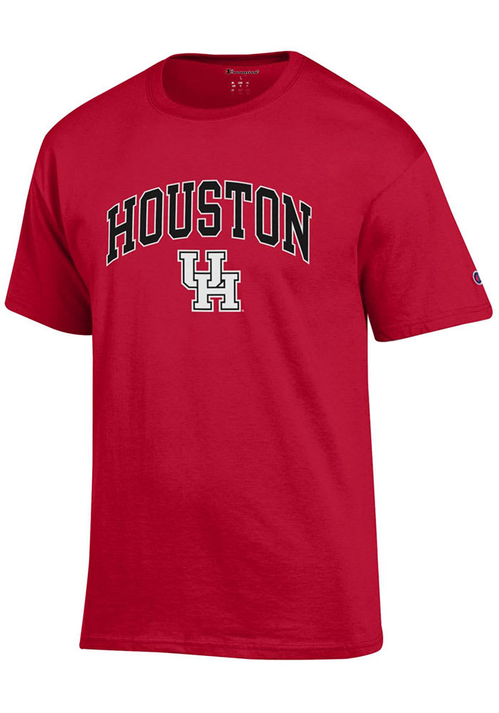 Champion Houston Cougars Red Arch Mascot Short Sleeve T Shirt