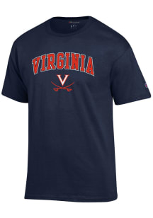 Champion Virginia Cavaliers Navy Blue Arch Mascot Short Sleeve T Shirt