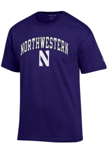 Northwestern Wildcats Purple Champion Arch Mascot Short Sleeve T Shirt