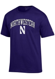 Champion Northwestern Wildcats Purple Arch Mascot Short Sleeve T Shirt