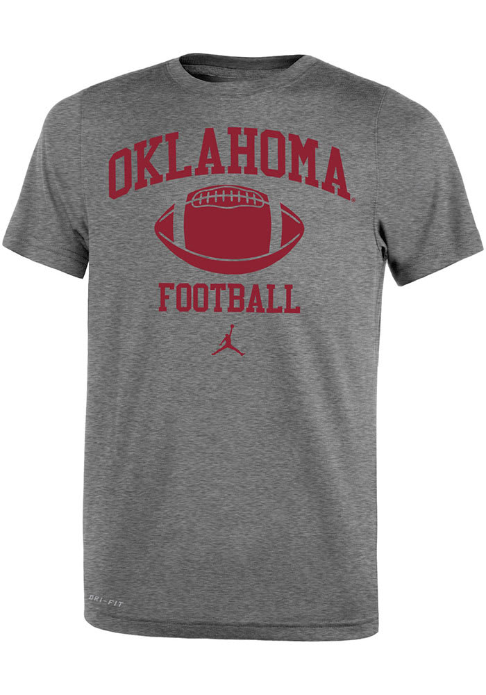 Nike Oklahoma Sooners Youth Grey No 1 Football Short Sleeve T-Shirt