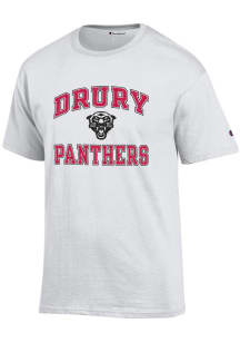 Champion Drury Panthers White Distressed Short Sleeve T Shirt