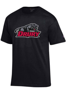 Champion Drury Panthers Black Primary Logo Short Sleeve T Shirt