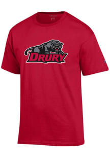 Champion Drury Panthers Red Primary Logo Short Sleeve T Shirt