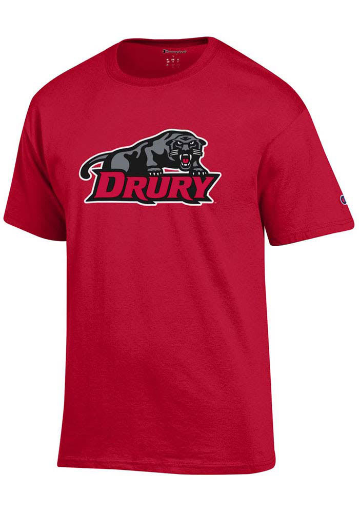 Champion Drury Panthers Red Primary Logo Short Sleeve T Shirt