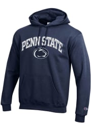 Champion Penn State Nittany Lions Mens Navy Blue Arch Mascot Long Sleeve Hoodie