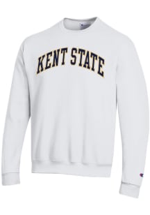 Champion Kent State Golden Flashes Mens White Arch Name Long Sleeve Crew Sweatshirt