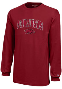 Champion Arkansas Razorbacks Youth Crimson Arch Mascot Long Sleeve T-Shirt