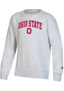 Champion Ohio State Buckeyes Youth Grey Arch Mascot Long Sleeve Crew Sweatshirt