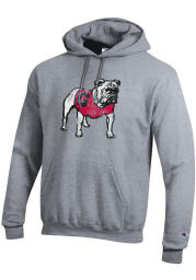 Champion Georgia Bulldogs Mens Grey Vintage Logo Long Sleeve Hoodie
