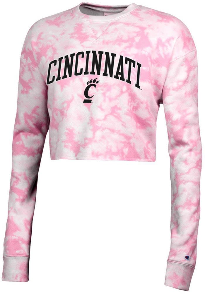 Cincinnati Bearcats Womens Red Cropped Retro Jersey LS Tee