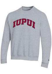 Champion IUPUI Jaguars Mens Grey Arch Twill Powerblend Long Sleeve Crew Sweatshirt