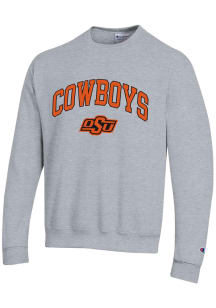Champion Oklahoma State Cowboys Mens Grey Arch Name Mascot Long Sleeve Crew Sweatshirt
