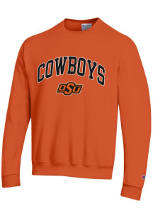 Champion Oklahoma State Cowboys Mens Orange Arch Name Mascot Long Sleeve Crew Sweatshirt