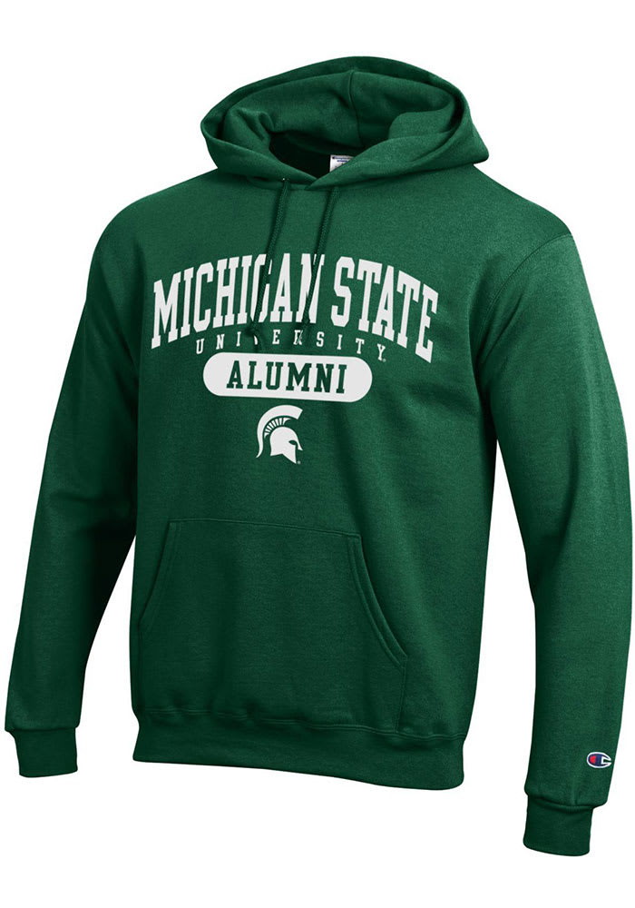 Champion Michigan State Spartans Mens Green Alumni Long Sleeve Hoodie