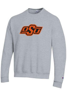 Champion Oklahoma State Cowboys Mens Grey Primary Logo Long Sleeve Crew Sweatshirt
