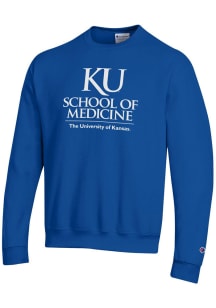 Champion Kansas Jayhawks Mens Blue School of Medicine Long Sleeve Crew Sweatshirt