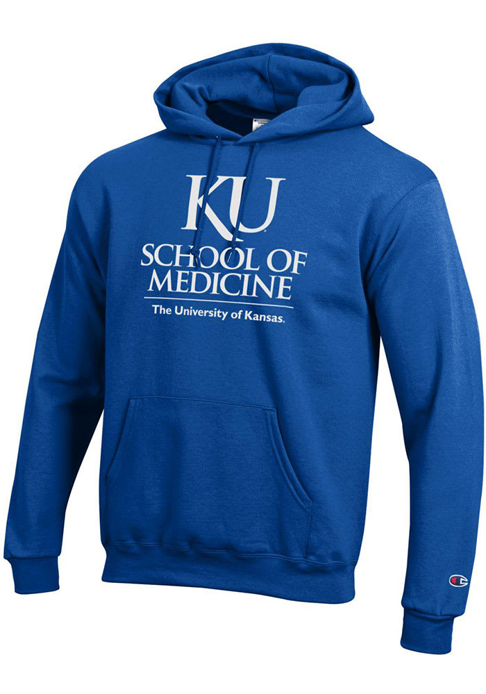Champion Kansas Jayhawks Mens Blue School of Medicine Long Sleeve Hoodie