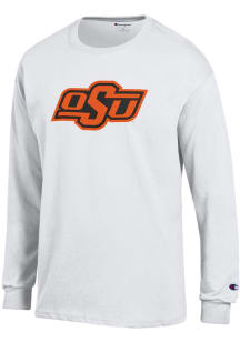 Champion Oklahoma State Cowboys White Primary Logo Long Sleeve T Shirt