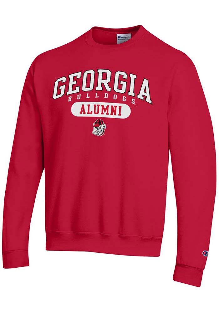 Champion Georgia Bulldogs Mens Red Alumni Long Sleeve Crew Sweatshirt