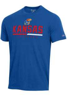 Champion Kansas Jayhawks Blue Stadium Short Sleeve T Shirt