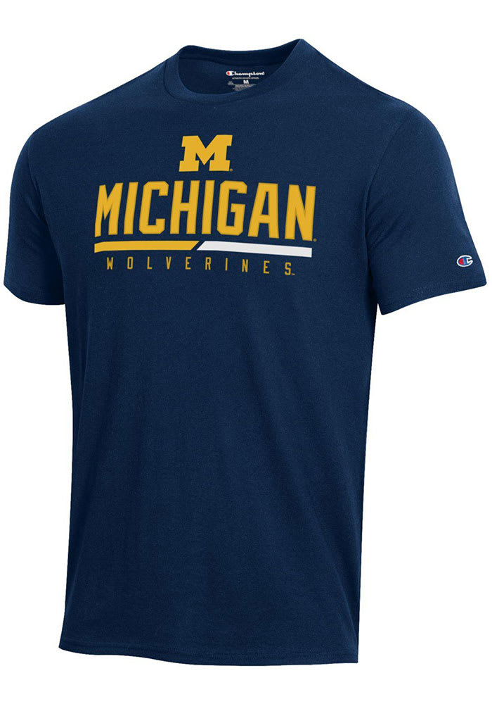Champion Michigan Wolverines Navy Blue Stadium Short Sleeve T Shirt
