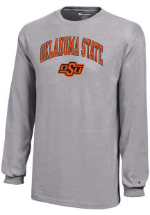 Champion Oklahoma State Cowboys Youth Grey Arch Mascot Long Sleeve T-Shirt