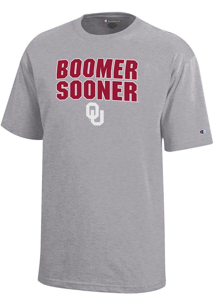 Champion Oklahoma Sooners Youth Grey Boomer Sooner Short Sleeve T-Shirt