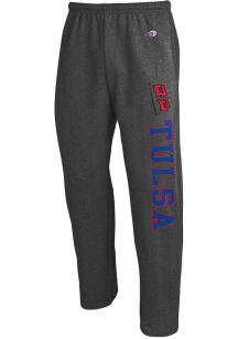 Mens Tulsa Golden Hurricane Charcoal Champion Open Bottom Sweatpants