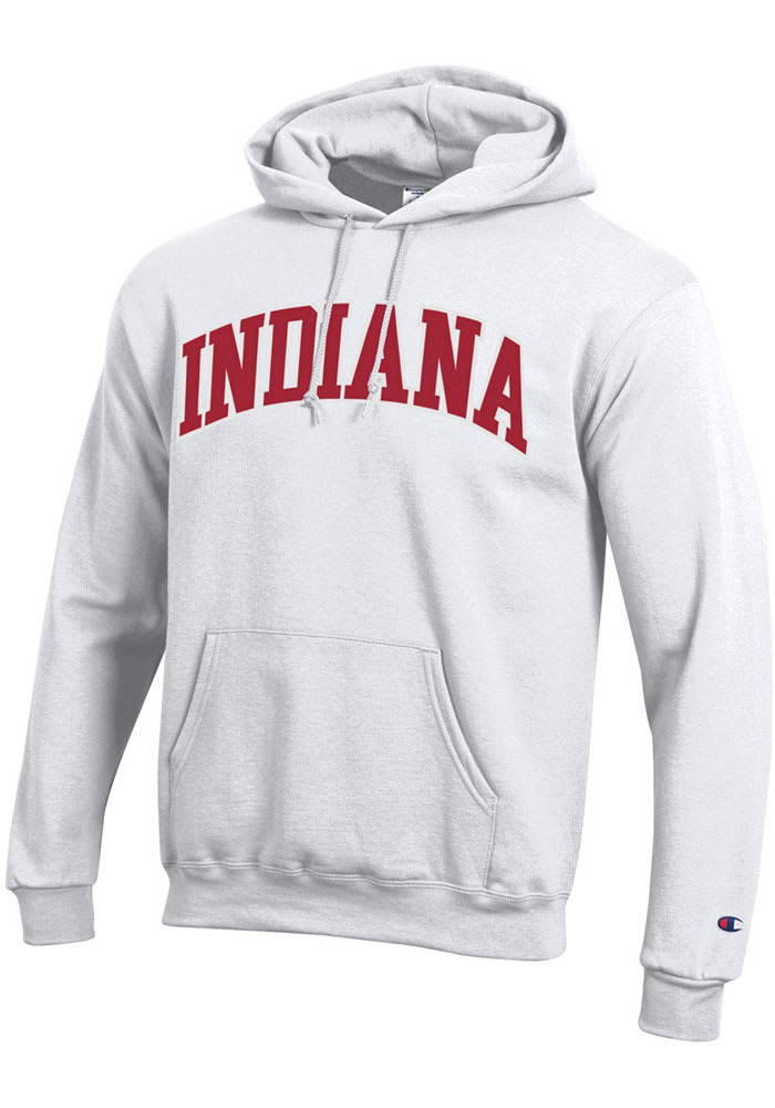 Champion Indiana Hoosiers Mens White Arch Twill Long Sleeve Hoodie