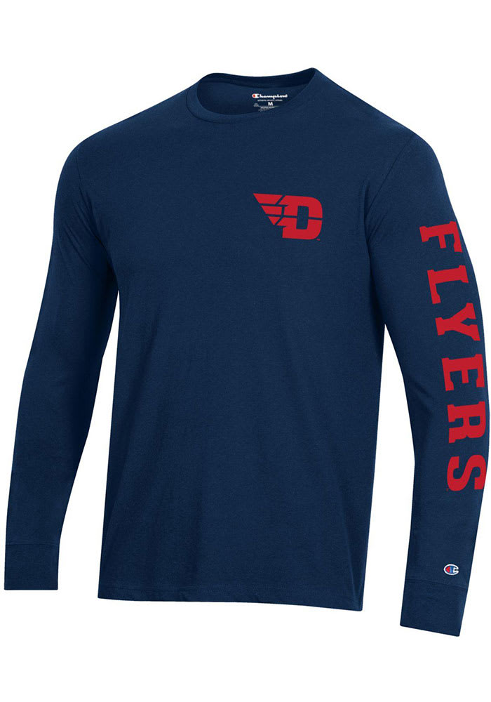 Champion Dayton Flyers Navy Blue Stadium Long Sleeve T Shirt