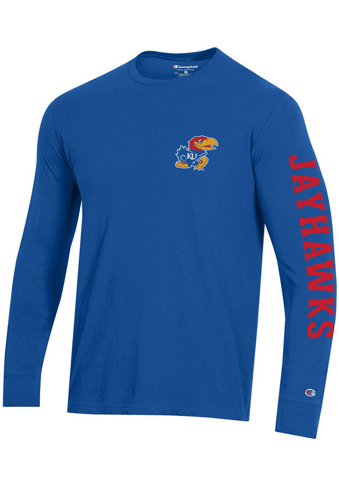 Champion Kansas Jayhawks Blue Stadium Long Sleeve T Shirt