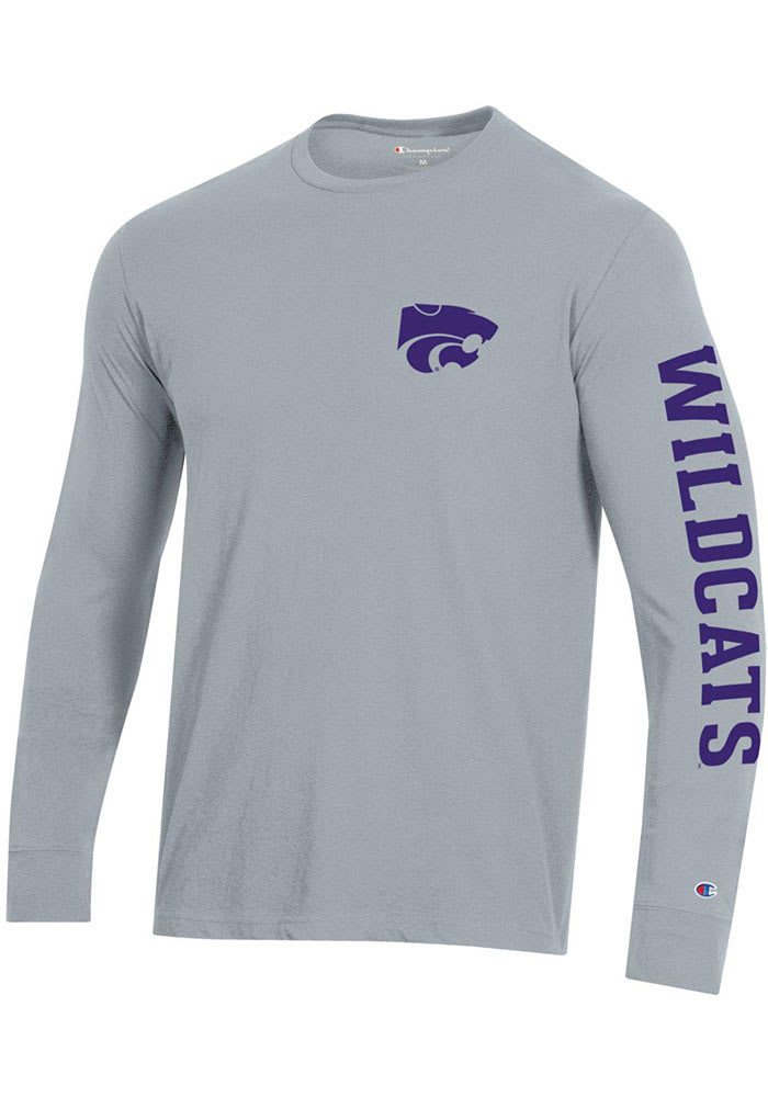 Champion K-State Wildcats Grey Stadium Long Sleeve T Shirt