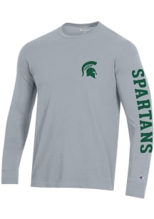 Champion Michigan State Spartans Grey Stadium Long Sleeve T Shirt
