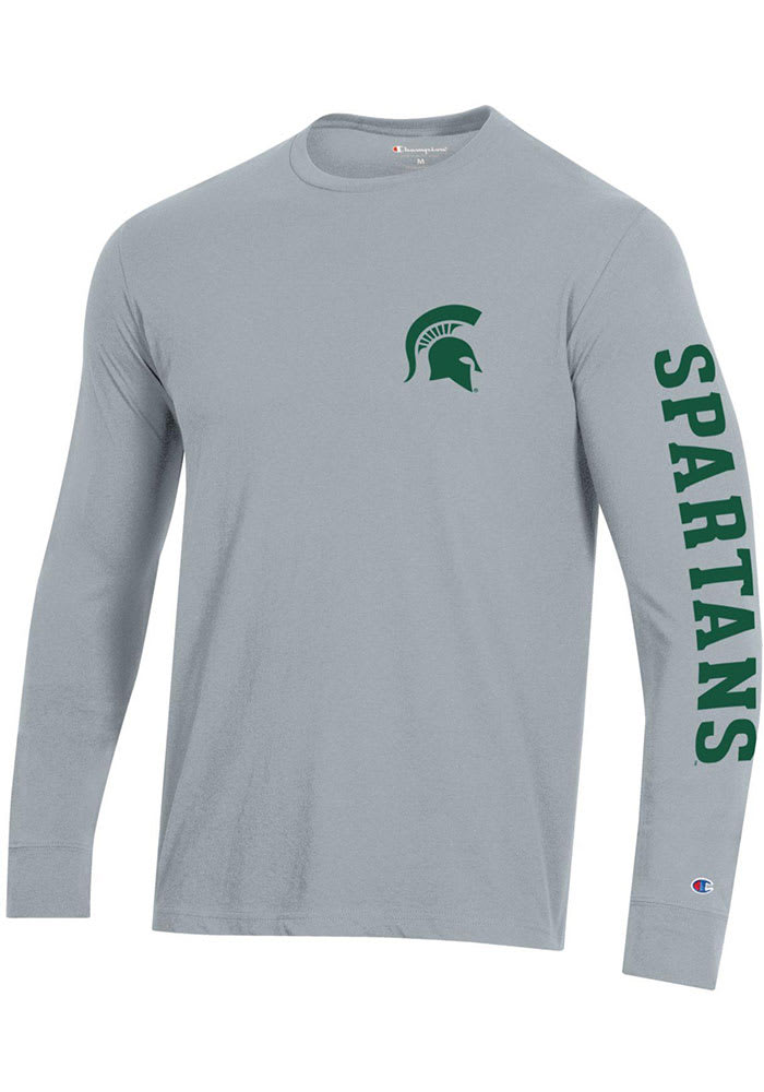 Champion Michigan State Spartans Grey Stadium Long Sleeve T Shirt