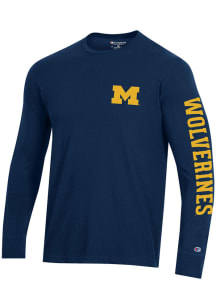 Champion Michigan Wolverines Navy Blue Stadium Long Sleeve T Shirt