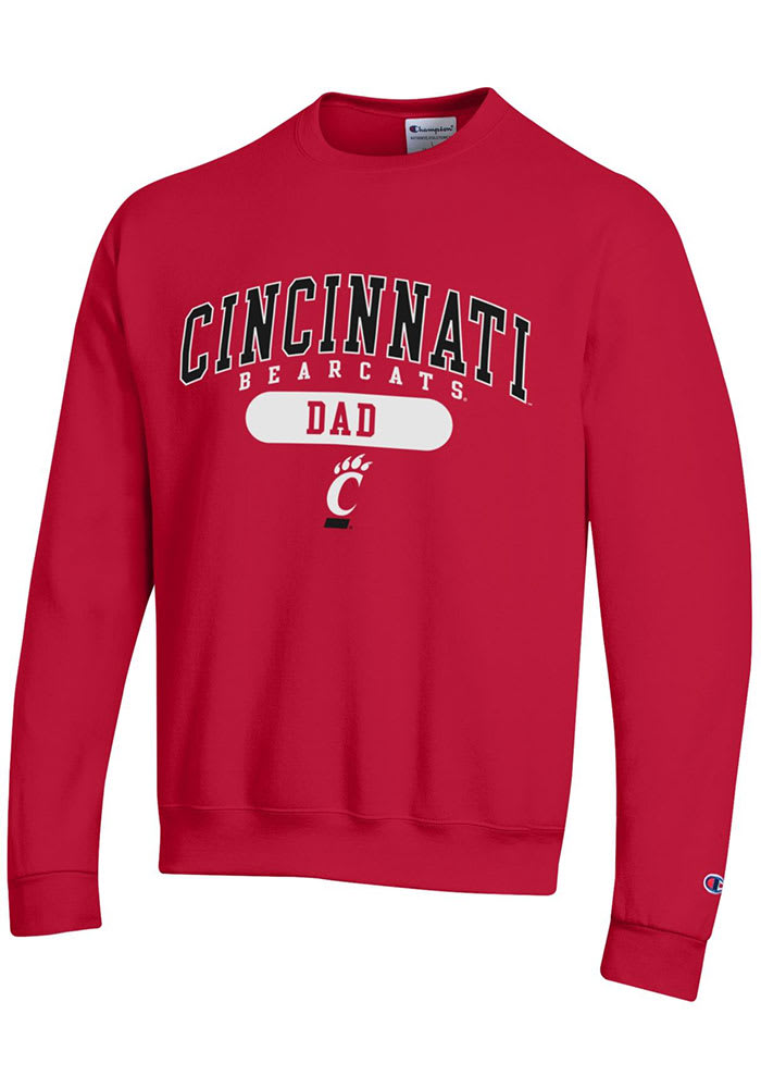 Champion Cincinnati Bearcats Mens Red Dad Pill Long Sleeve Crew Sweatshirt