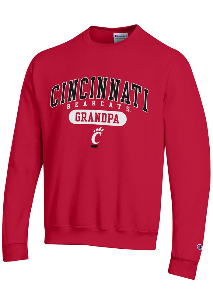 Champion Cincinnati Bearcats Mens Red Grandpa Pill Long Sleeve Crew Sweatshirt