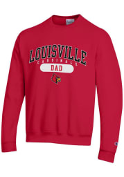 Champion Louisville Cardinals Mens Red Dad Pill Long Sleeve Crew Sweatshirt
